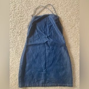 Zara denim backless dress